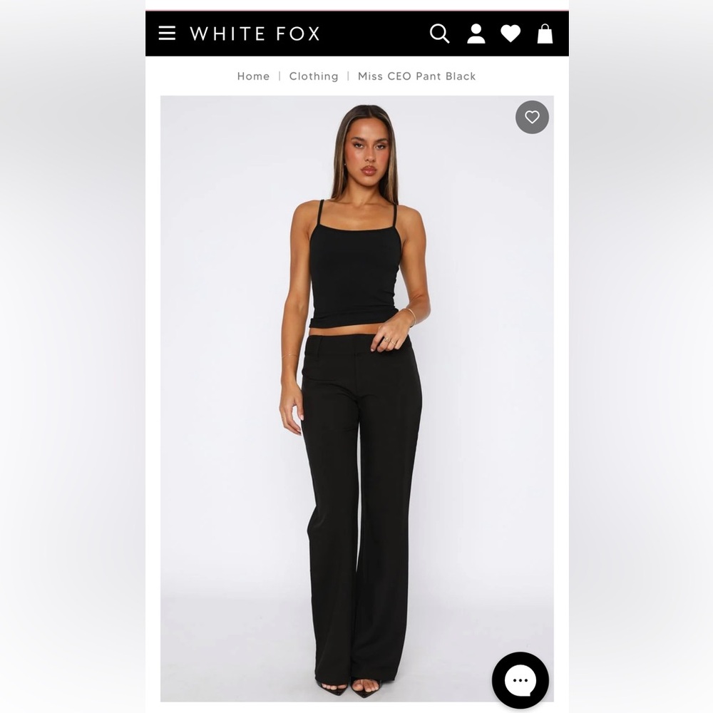 White Fox Black Pants